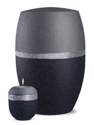 Naturstoffurne Glamour Schwarz Steingrau